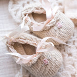 Roses Ballerinas in Ecru