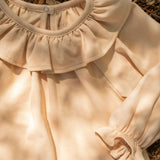 Ruffle Top in Dusty Pink