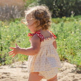 Embroidered Smock Set in Red Dot/Cherry