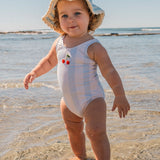 Cherry Swimsuit in Blue Striple