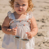 Embroidered Flutter Set in Ivory