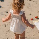 Embroidered Flutter Set in Ivory