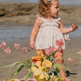 Embroidered Flutter Set in Ivory