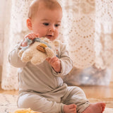 Pima Embroidered Footless Sleeper in Blue Boat