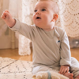 Pima Embroidered Footless Sleeper in Blue Boat