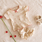 Pointelle Bloomer Set in Cherries