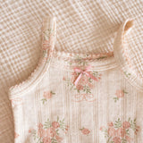 Pointelle Strap Onesie in Parfait Pink