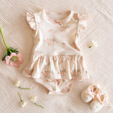 Pointelle Skirt Onesie in Parfait Pink