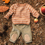 Stripe Crew Neck Sweater - Ginger/Oat Stripe