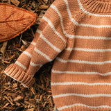 Stripe Crew Neck Sweater - Ginger/Oat Stripe