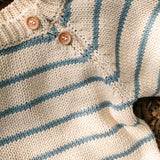 Stripe Crew Neck Sweater - Blue/Oat Stripe