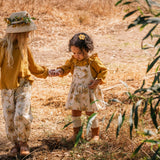 Heart Pocket Overall Dress - Sunflower Field