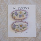 Crochet clip set in Lavender Rose Reverie