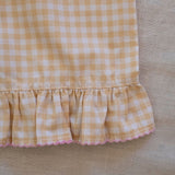 Ruffle Pant Set in Yellow Gingham/Strawberry