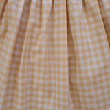Smock Flutter Dress in Yellow Gingham/Strawberry