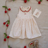 Crochet Collar Dress in Red Dot/Cherry