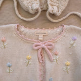 Embroidered Bolero in Pink/Natural