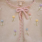 Embroidered Bolero in Pink/Natural